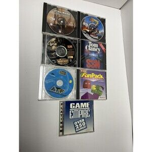 pc cd-rom games lot - Warcraft, Destructuon Derby, star wars, Clancy SSN, ATF,